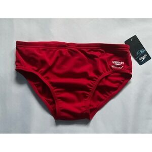 Speedo Pro LT Men's Swimsuit Solid Brief Team Red Bikini Bottom Size 34